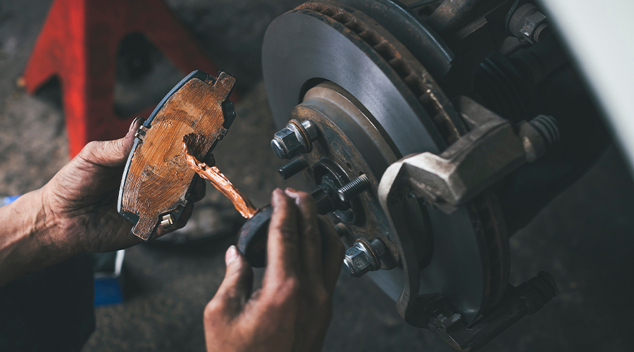 8 Common Brake Problems and Their Solutions | Independent Auto and Diesel Repair in Jamestown, TN. Closeup image of a driver’s foot pressing the brake pedal to stop the car.