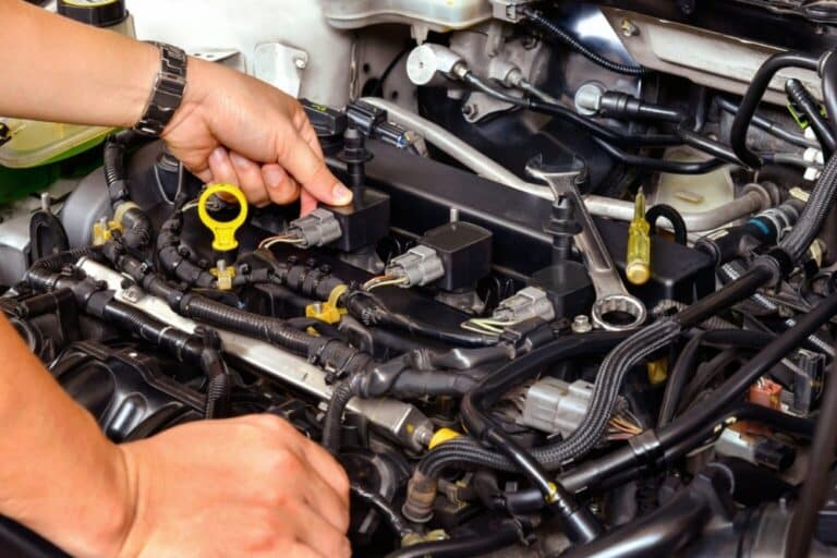 Auto Tune-Up in Jamestown, TN At Independent Auto and Diesel Repair. Close-up of vehicle engine during auto tune-up